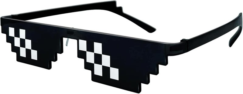 Lorigun Thug Life Glasses Pixel Sunglasses for Party, Deal with it Glasses Bachelor Party Decor - Image 1